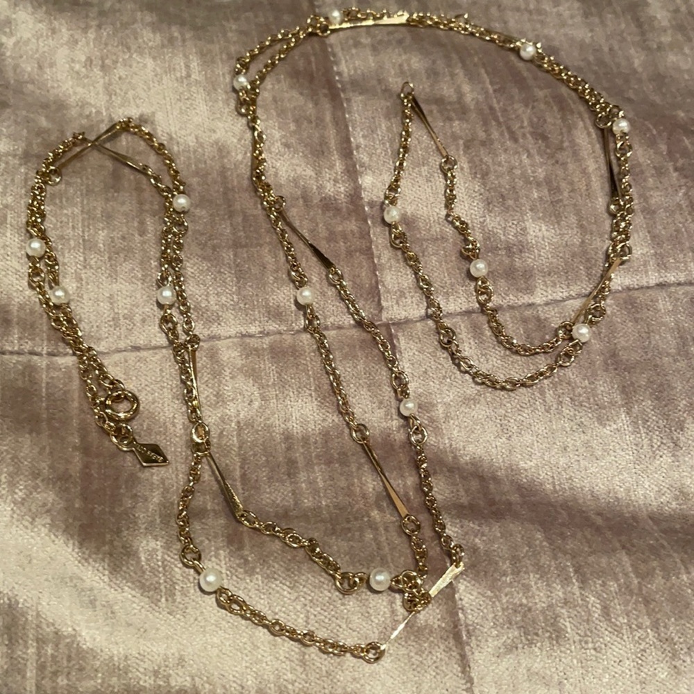 Sarah Coventry Necklace Gold and Pearl Necklace